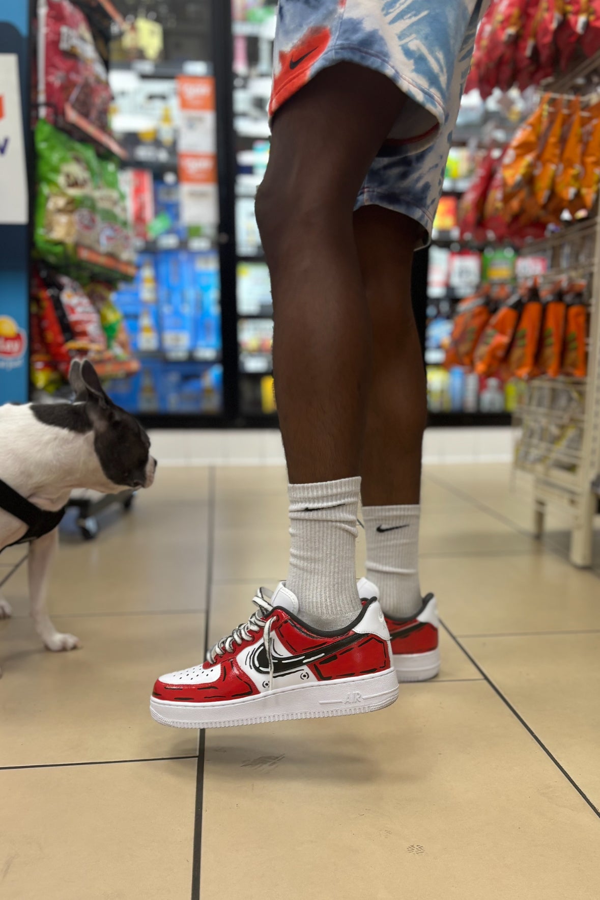 Red cartoon AF1's