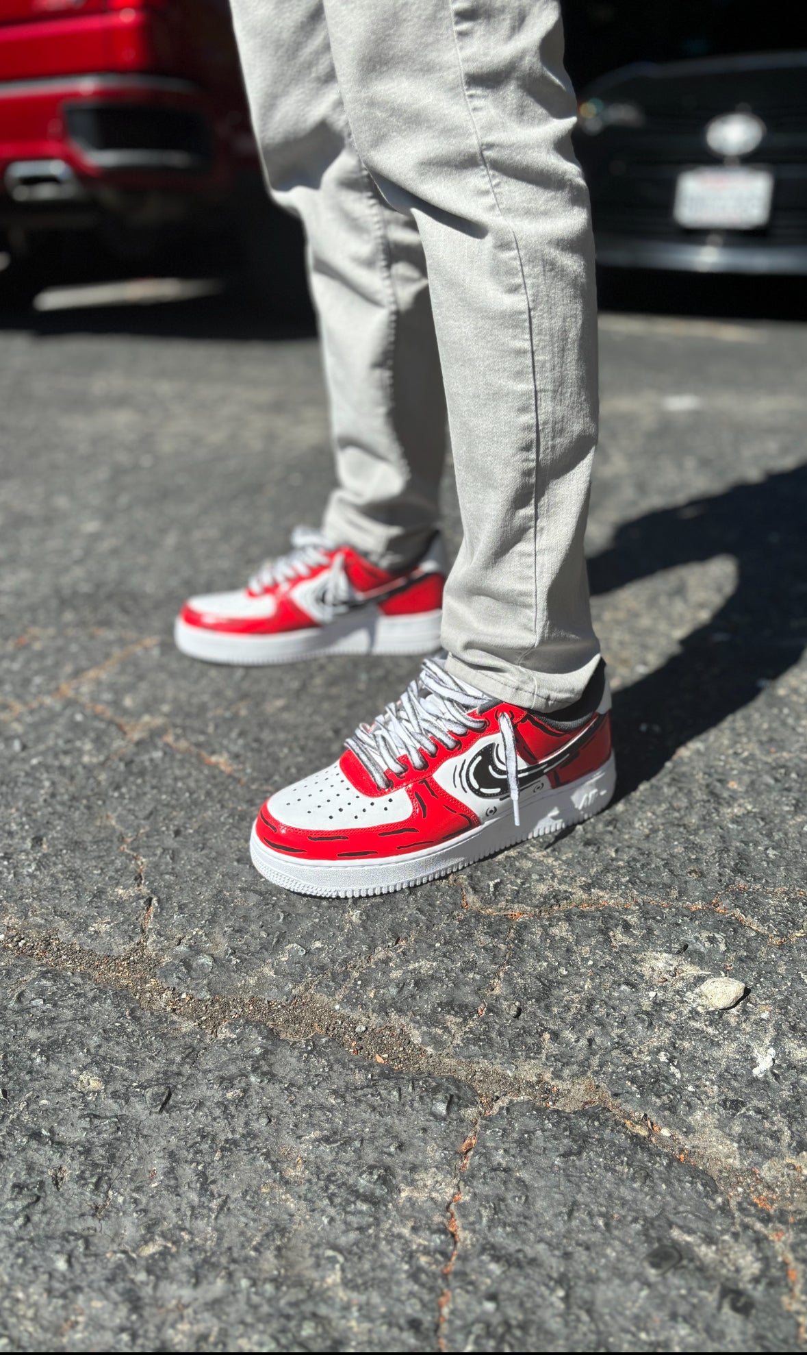 Red cartoon AF1's